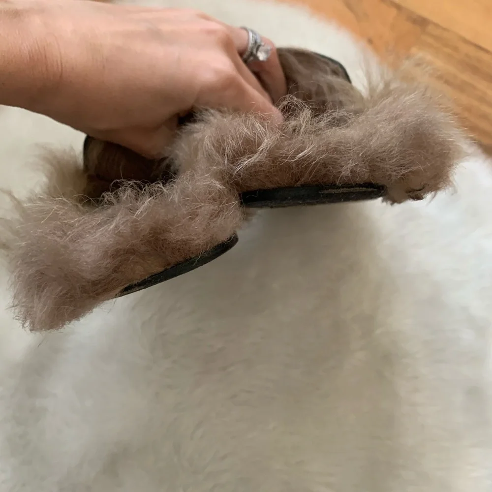 Gucci Princetown Fur Studded Womens Mules Size 7 - Picture 5 of 8